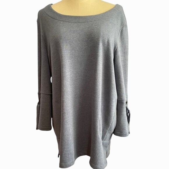 DKR Cottage Collection  blue casual long sleeved shirt eyelet cuffs SOFT!!! - Picture 1 of 9